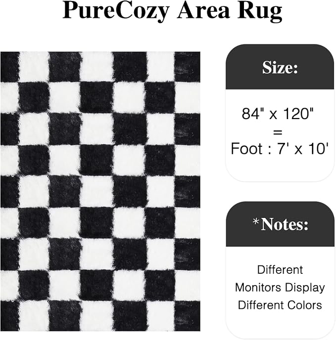 PureCozy Checkered Rug 7x10 for Living Room - Image 2