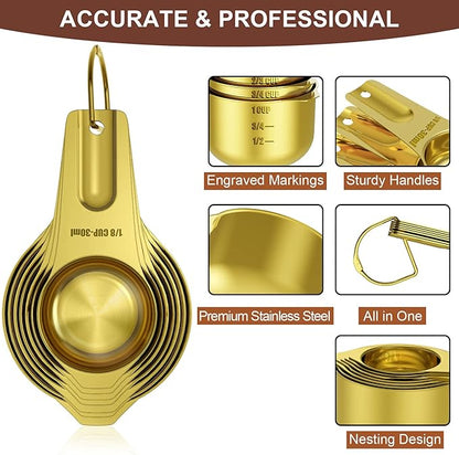 Wildone Gold Measuring Cups & Spoons Set of 21 - Image 2