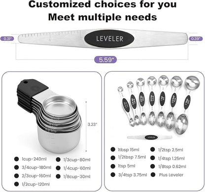 Magnetic Measuring Cups and Spoons Set, N52 Magnetic spoons Nesting Design - Image 5