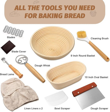 Sourdough Proofing Basket Gift Set, Sourdough Baskets - Image 5