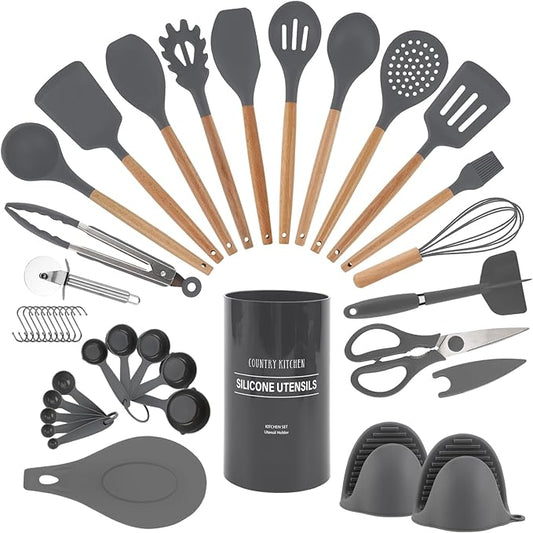 Country Kitchen Non Stick Silicone Utensil Set by CountryKitchen