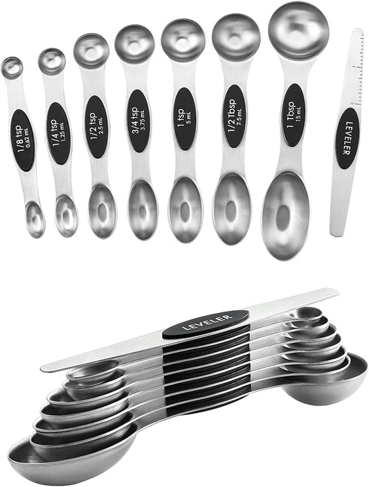 Spring Chef Stainless Steel Magnetic Measuring Spoons Set of 8 by SpringChef