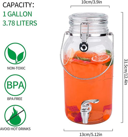 Eleganttime 1 Gallon Glass Drink Dispensers - Image 2