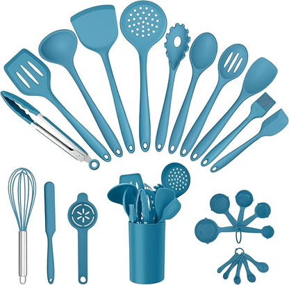 E-far Silicone Cooking Utensils Set, 25 Piece Kitchen Utensils by E-far
