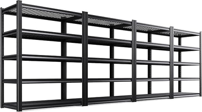 Set of 4 71"H Garage Shelving-3000LBS 5 Tier Storage Shelves, Adjustable Heavy by Unknown