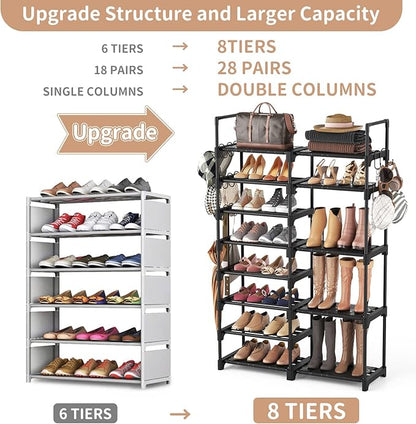 ROJASOP Shoe Rack Organizer, 8-Tier Metal Shoe Rack - Image 4