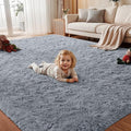 Area Rug for Living Room Bedroom: 4x6 Soft Fluffy Shag Rugs Upgrade Non-Slip by EXPEDIX