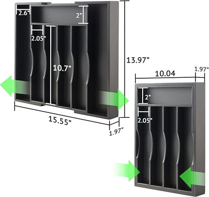 Expandable Bamboo Kitchen Drawer Organizer - Image 3
