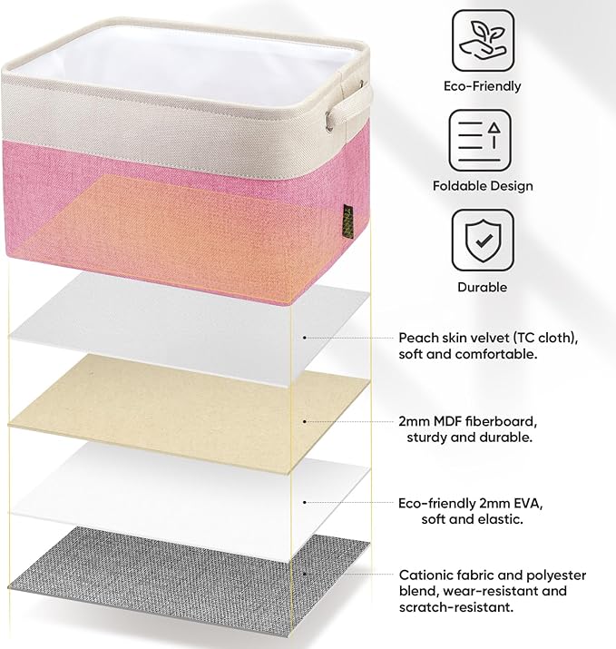BALEINE 3 Pack Fabric Closet Storage Bins - Image 5