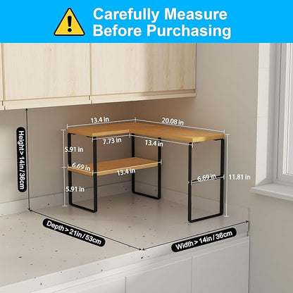 Golener Countertop Organizer Corner Shelf, 2-Tier Adjustable Stackable Corner - Image 2