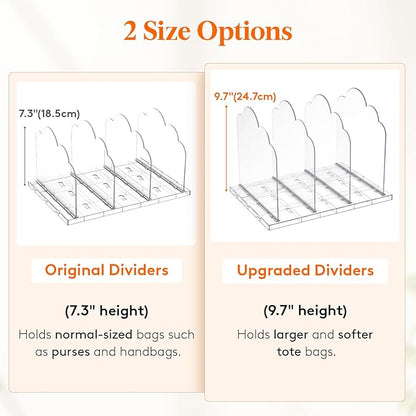 Lifewit Purse Organizer for Closet, 9.7" Tall Clear Handbags Storage Organizer - Image 2