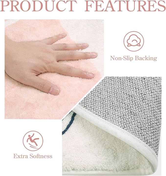 Lahome Pink Washable Rugs 8x10 - Image 4