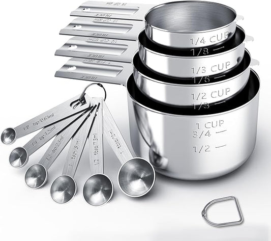 TILUCK Stainless Steel Measuring Cups & Spoons Set, Cups and Spoons, Kitchen by TILUCKBringsGoodLuck