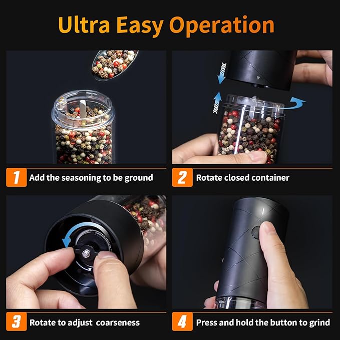 1Pc Electric Salt and Pepper Grinder USB Rechargeable - Image 7