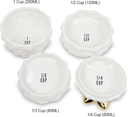 Set of 4 Decorative Pineapple Shaped Stackable Ceramic Kitchen Measuring Cups - Image 5