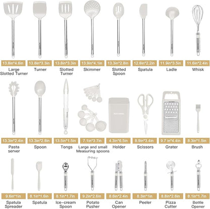 Kitchen Utensil Set-Silicone Cooking Utensils-33 Kitchen Gadgets & Spoons - Image 2