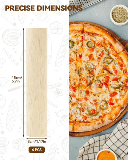 6 Inch Small Wooden Rolling Pin, Wooden Rolling Pin Set - Image 2