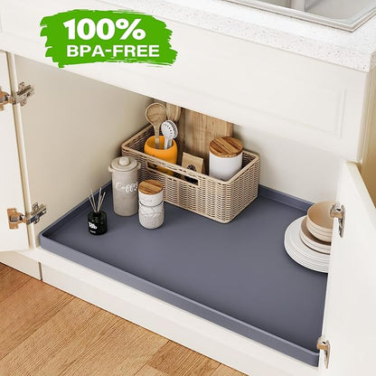 FLATO Waterproof Under Sink Mat 25" x 22" Shelf Liner - Image 4
