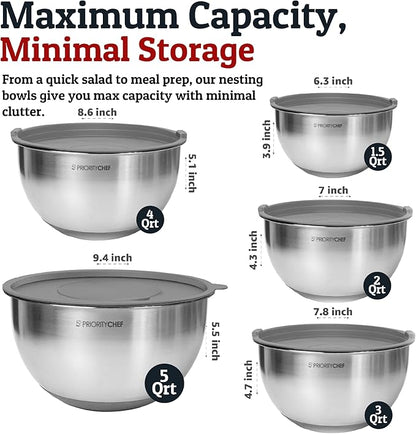 Priority Chef Stainless Steel Mixing Bowls - Image 4