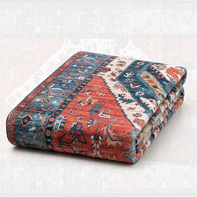SERISSA Boho Washable Runner Rug, 2x5 Non-Slip Vintage Rust Hallway Kitchen - Image 7