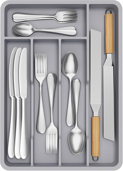 Lifewit Silverware Drawer Organizer Tray, Plastic Cutlery Storage by Lifewit