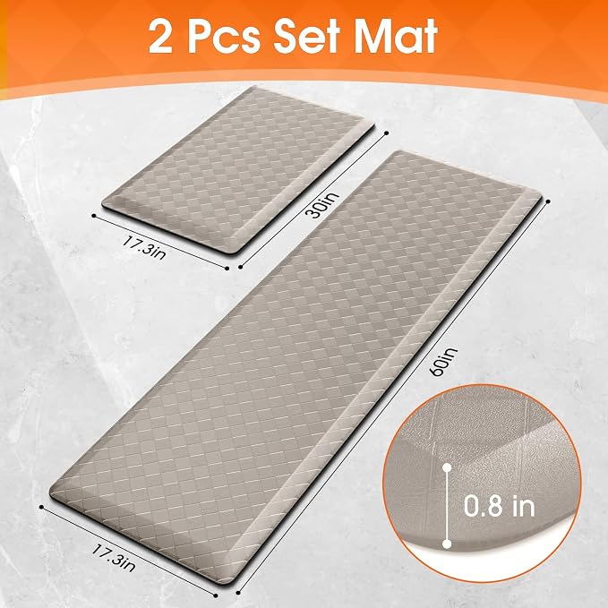 TranquilRelax 4/5 Inch Thick 2-Piece Anti-Fatigue Kitchen Mats, Cushioned - Image 2