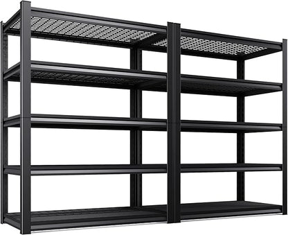 Set of 2 71"H Garage Shelving-3000LBS 5 Tier Storage Shelves, Adjustable Heavy by Unknown