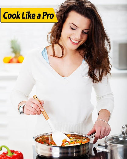 Pack of 4 Silicone Cooking Utensils Set, Non Stick Solid Spatulas and Heat - Image 4