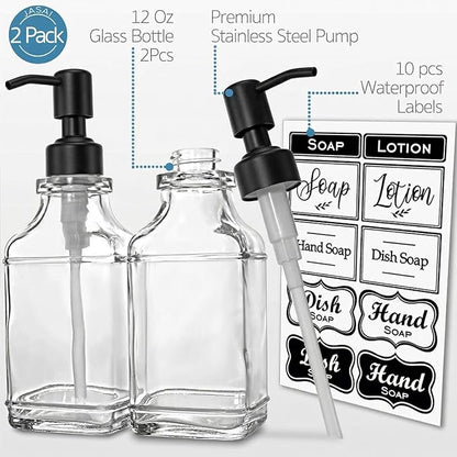 JASAI 2Pack Glass Soap Dispenser - Image 3