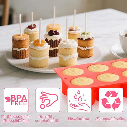 Juome Circle Cake Pop Mold Kit, 8 Cavities Cakesicle Molds Silicone - Image 6