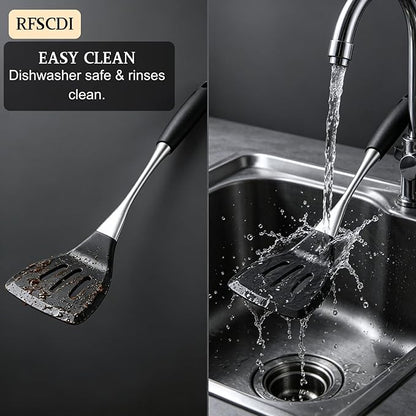 Premium Black Silicone Cooking Utensils Set - Image 7