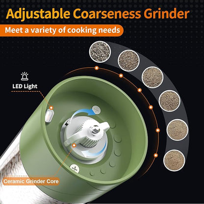 2Pack Electric Salt and Pepper Grinder Set USB Rechargeable - Image 3