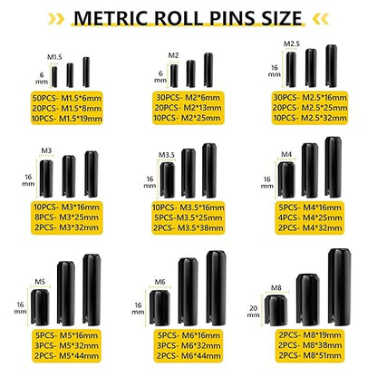 274 Pcs Roll Pin Set, Slotted Metric Roll Pins 65Mn Steel - Image 5