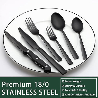 EWFEN 24-Piece Black Silverware Set - Image 5