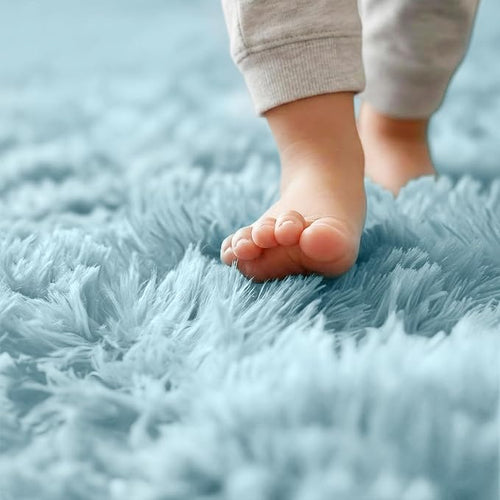Amdrebio Light Blue Round Circle Area Rug 6Ft - Image 2