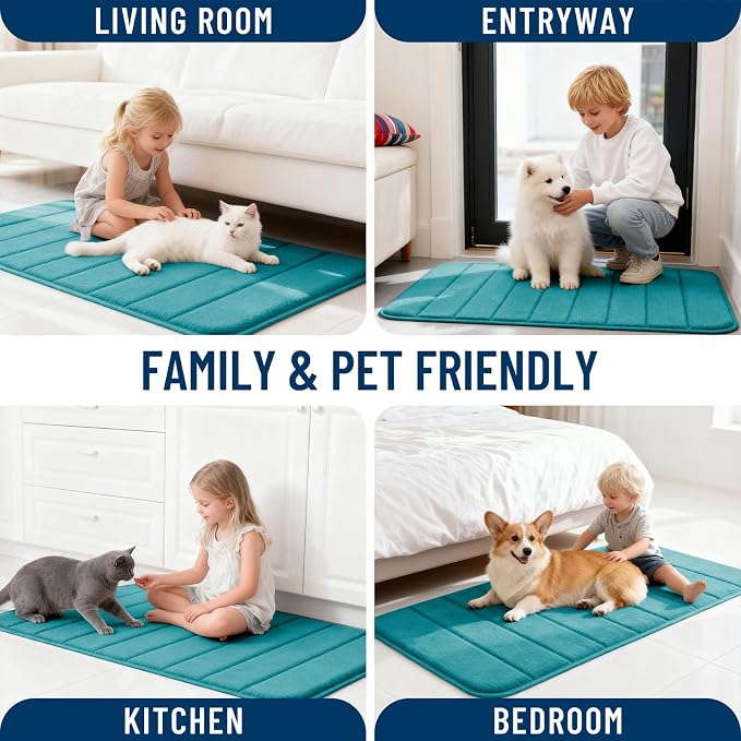 OLANLY Memory Foam Bath Mat 40x24, Super Soft Absorbent Bathroom Rugs, Quick Dry - Image 9