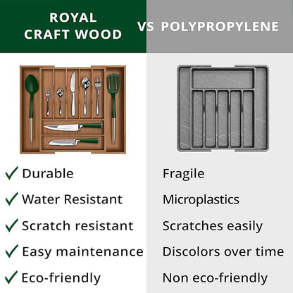 ROYAL CRAFT WOOD Luxury Bamboo Kitchen Drawer Organizer - Image 9
