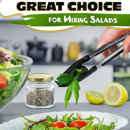 Kitchen Tongs Set of 3-7/9/12" Silicone Tipped Tongs - Image 6
