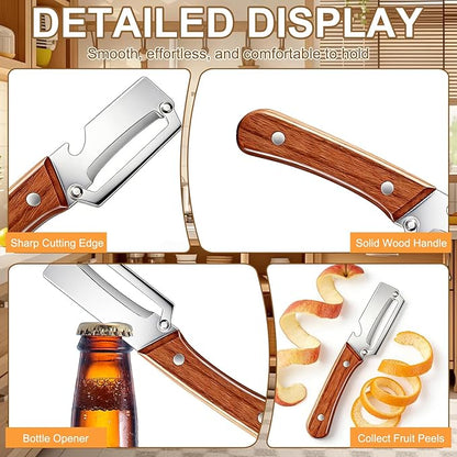 2Pcs Multi-Functional Vegetable Peeler, Zero Snag Wooden Peeler, Zero Snag - Image 4