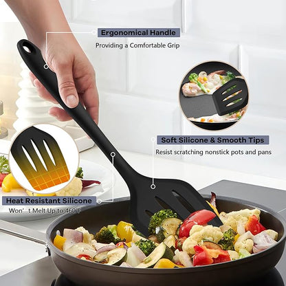 TeamFar Silicone Cooking Utensils, 446°F Heat Resistant Kitchen Gadgets Tools - Image 3