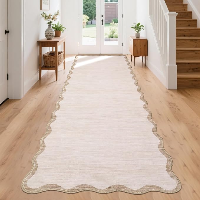 GarveeHome Scalloped Washable Runner Rug 2'6'' x 10' Non Slip Kitchen Rugs - Image 2