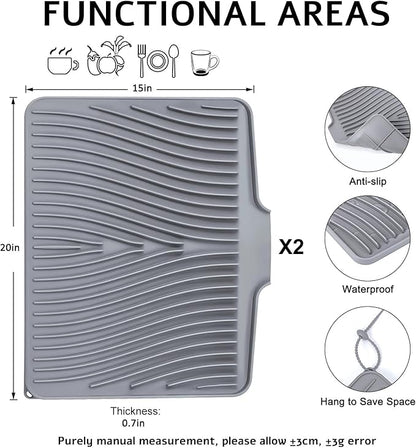 TIKNIK Silicone Dish Drying Mat, Stone Drying Mat - Image 2