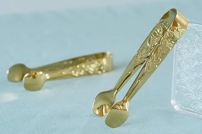 HINMAY 6PCS Mini Serving Tongs 4 Inches Small Rose Sugar Cube Tongs - Image 3