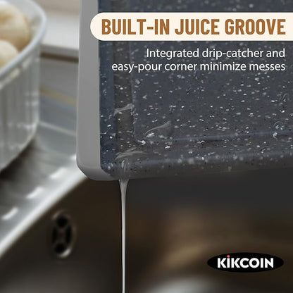 Kikcoin Plastic Cutting Boards for Kitchen, 3-Piece Large Cutting Board Set - Image 3