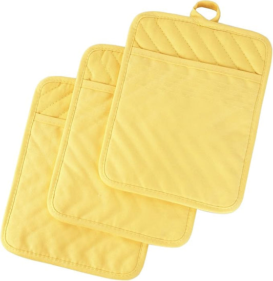 Anyi Pot Holders and Oven Mitts 7" X 9" Heat Resistant Cotton Pocket Pot Holder by Unknown