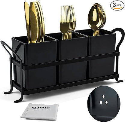 ECOIOU Cutlery Holder with Drain Holes, Dishwasher Safe Silverware Caddy by Ecoiou