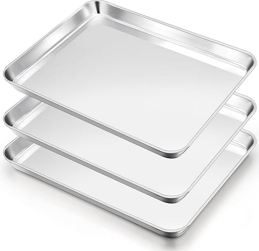 E-far Cookie Sheets Set of 3, 18”x13” Stainless Steel Baking Sheet Pans by E-far
