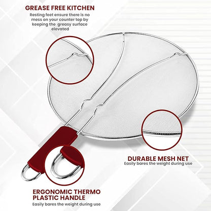 13" Grease Splatter Screen for Cooking | Stainless Steel Oil Splatter Guard and - Image 4