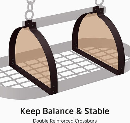 KES 34 Inch Oiled Bronze Hanging Pot Rack, Heavy Duty Oval Pot and Pan Hanging - Image 4