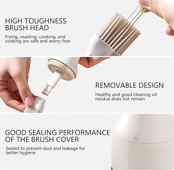 2 in 1 Oil Dispenser Bottle - 150ml/5.07oz Borosilicate Glass Basting Brush - Image 5
